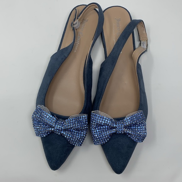 Juicy couture chessa bling bow pointed toe strappy slip on sandals 9.5 - Picture 8 of 10